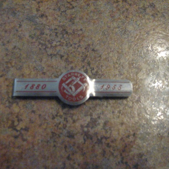 VINTAGE STARRETT TOOL COMMEMORATIVE TIE CLASP - Picture 1 of 2